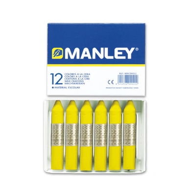 CAJA 12 CERAS BLANDAS AMARILLO