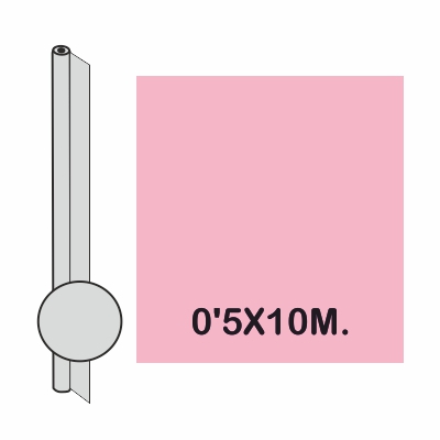 ROLLO CELOFAN CONTINUO ROSA 0.5X10M