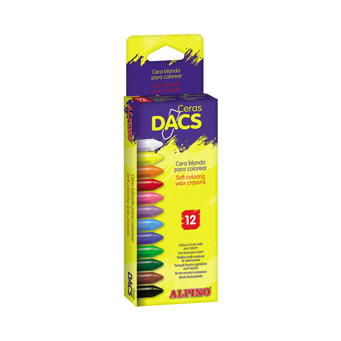 CAJA 12 CERAS BLANDAS DACS COLORES VARI