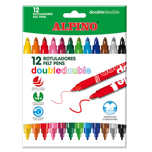 CAJA 12 ROTULADORES ALPINO 2 PUNTAS