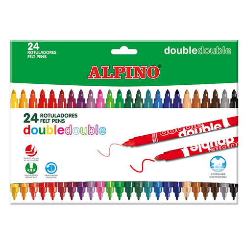 CAJA 24 ROTULADORES 2 PUNTAS ALPINO