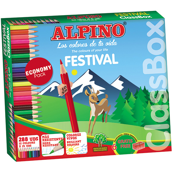 CAJA 288 LAPICES COLORES ALPINO