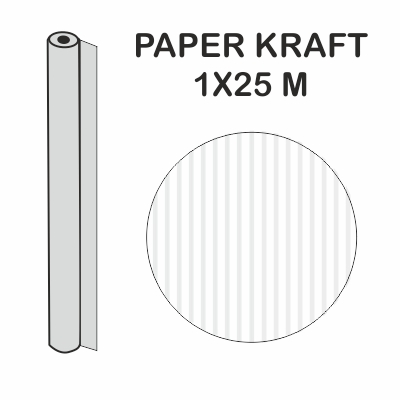 ROLLO KRAFT BLANCO 1X25M 70GR