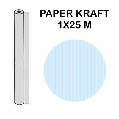ROLLO KRAFT AZUL TURQUESA 1X25M 70GR