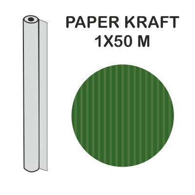 ROLLO KRAFT VERDE OSCURO 1X50M 70GR