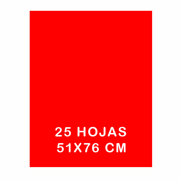 PAQ. 25H PAPEL SEDA 50X75CM ROJO