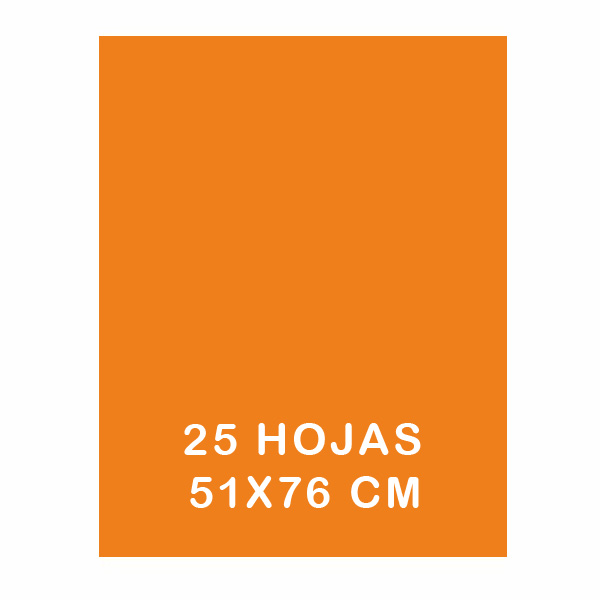 PAQ. 25H PAPEL SEDA 50X75CM NARANJA