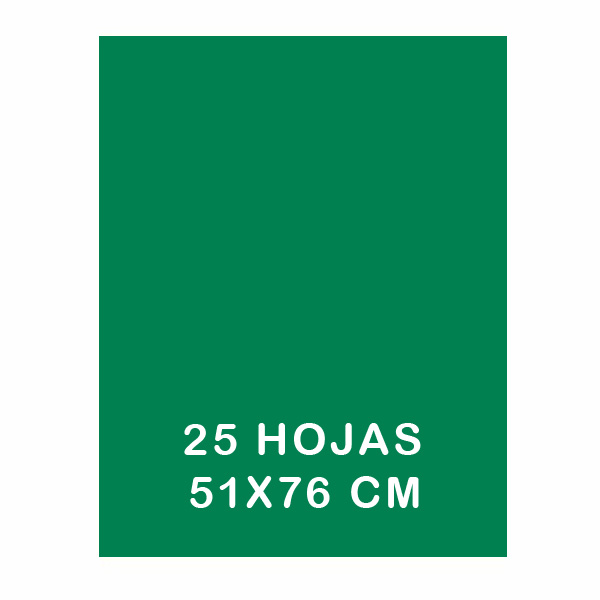 PAQ 25H PAPEL SEDA 50X75 VERDE FUERTE