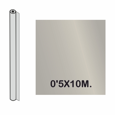 ROLLO PAPEL METALIZADO PLATA 0.5X10M
