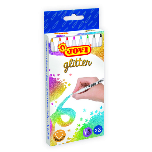 CAJA 8 ROTULADORES GLITTER JOVI