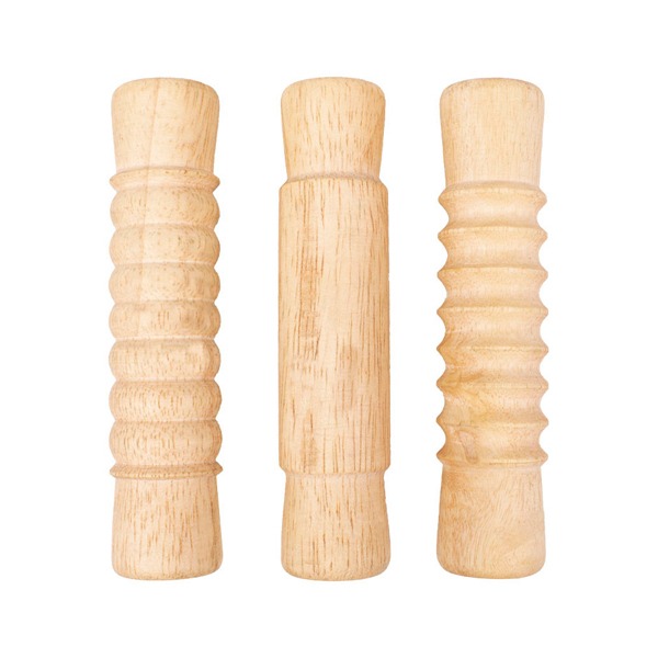PAQ 9 RODILLOS DE MADERA 3 TEXTURAS