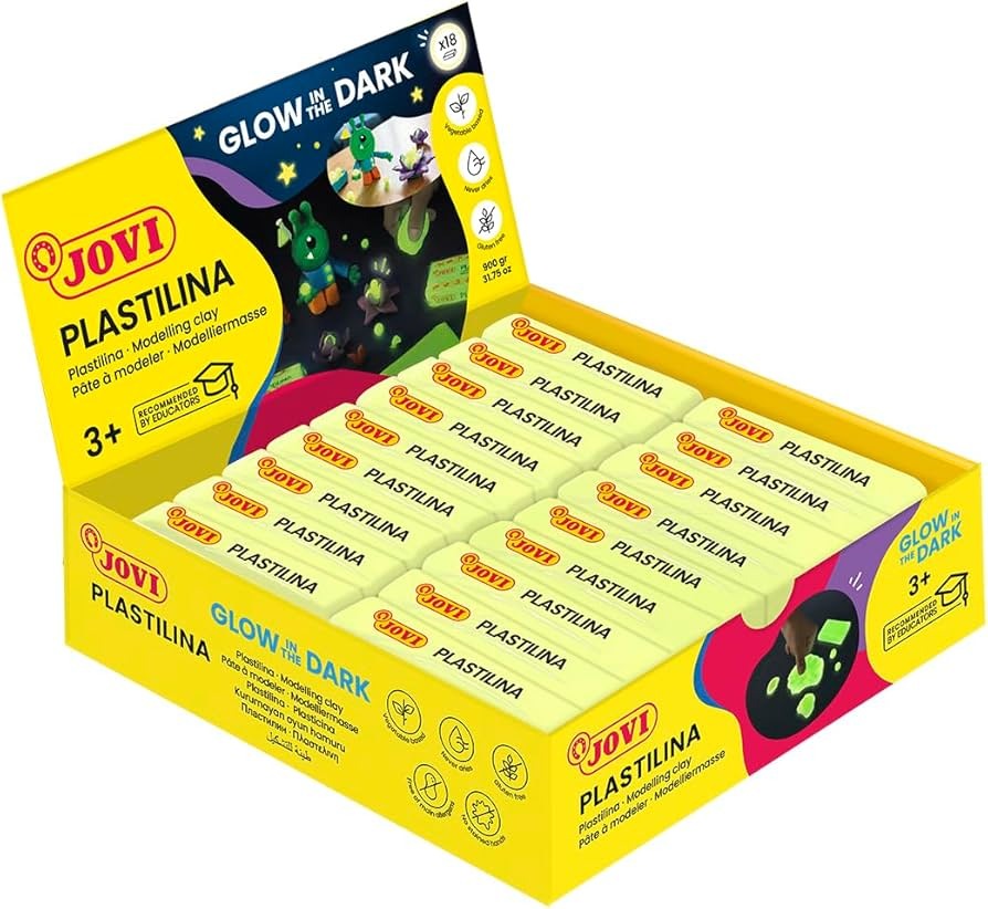 PACK 18 PLASTILINAS 50GR FLUORESCENTES