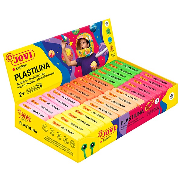PACK 30 PLASTILINAS 50GR COLORES FLUOR