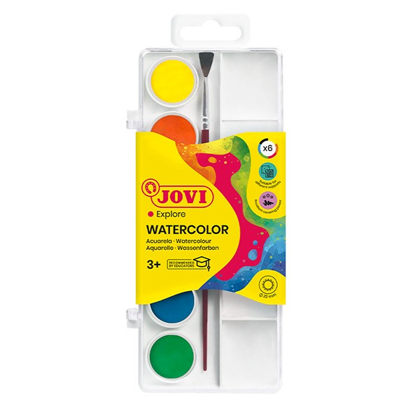 CAJA 6 ACUARELAS 22MM COLORES JOVI