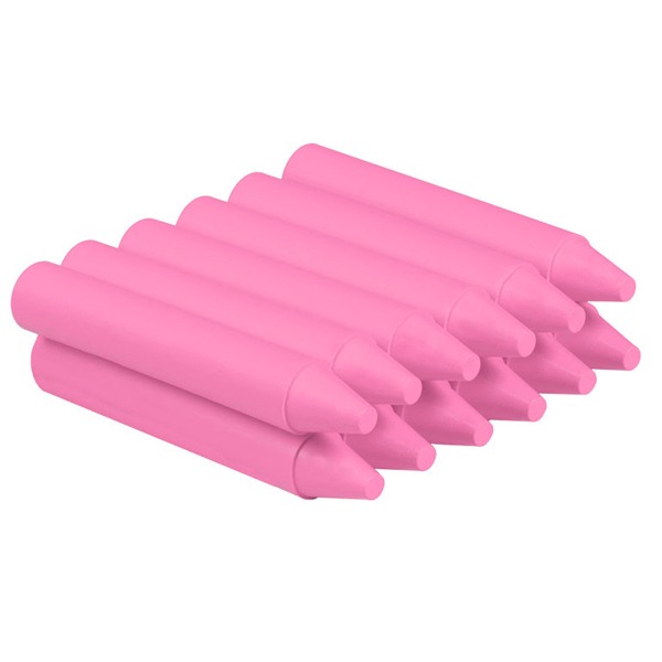 CAJA 12 CERAS DURAS REDONDAS ROSA