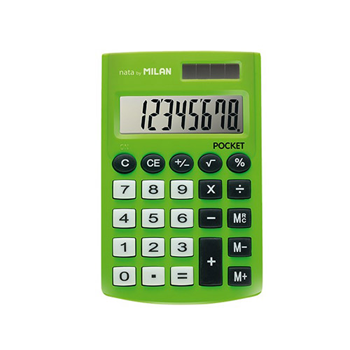 CALCULADORA 8 DIG.POKET TOCH VERDE