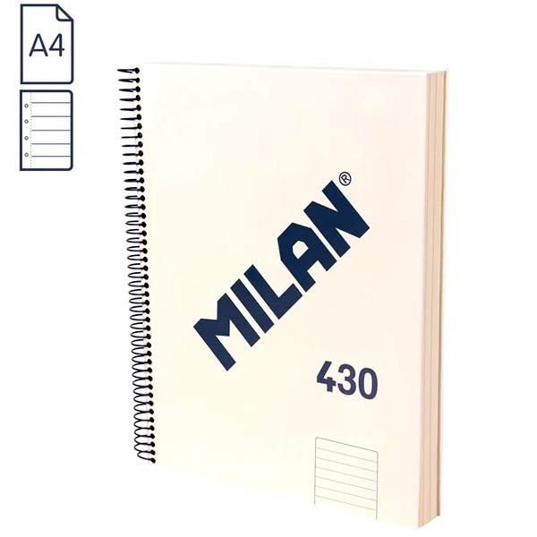 LIBRETA A4 BEIGE 80H ESPIRAL LINEAS