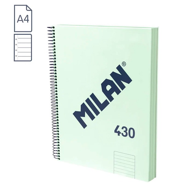 LIBRETA A4 VERDE 80H ESPIRAL LINEAS