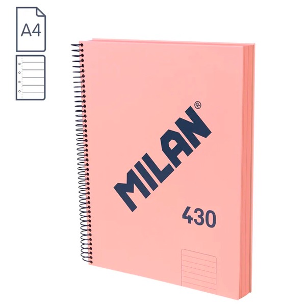 LIBRETA A4 ROSA 80H ESPIRAL LINEAS