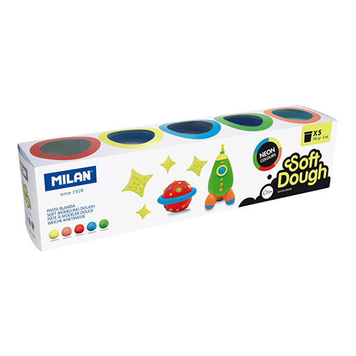 CAJA 5 FRASCOS 142GR. NEON SOFT DOUGH