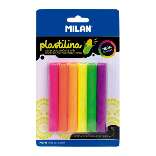 BLISTER 6 COLORES PLASTILINA NEON 70GR