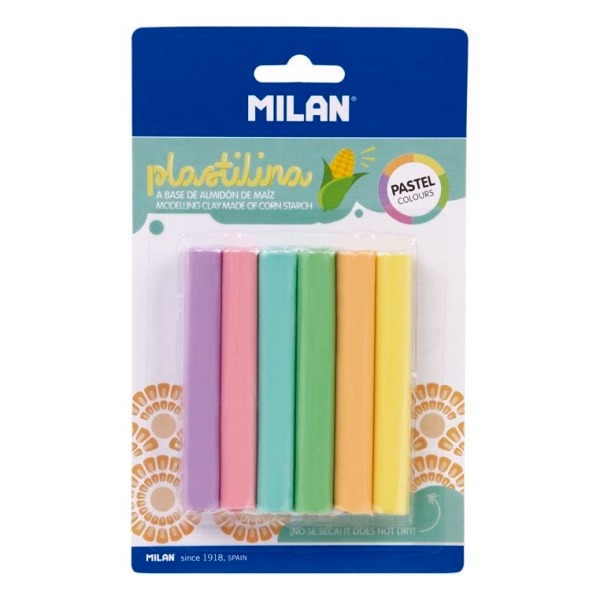 BLISTER 6 COLORES PLASTILINA PASTEL 70G