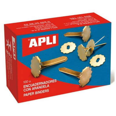 CAJA 100 ENCUADERNADORES 21MM C/ARANDEL