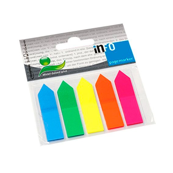 PAC.5X25 BANDER.ADH.12X50MM NEON SURTIDO