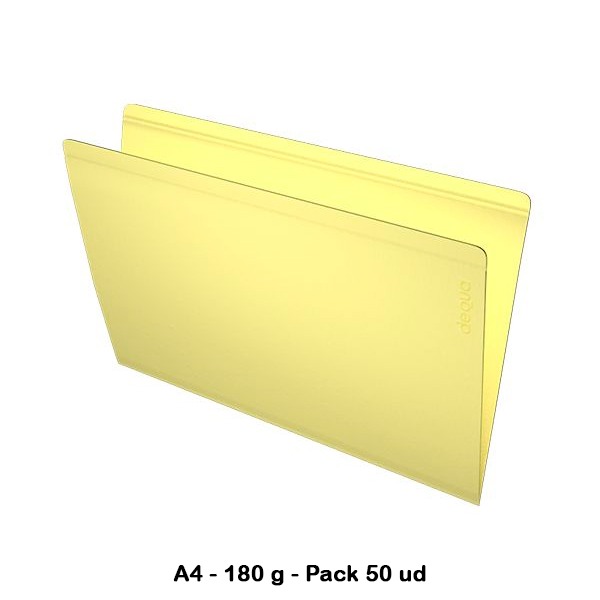 PACK 50 SUBCARPETAS A4 AMARILLO PASTEL