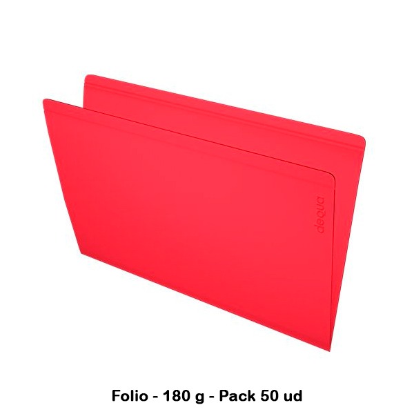PACK 50 SUBCARPETAS FOLIO ROJO PASTEL