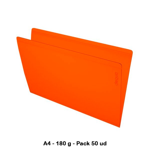 PAQ. 50 SUBCARPETAS 185GR A4 NARANJA