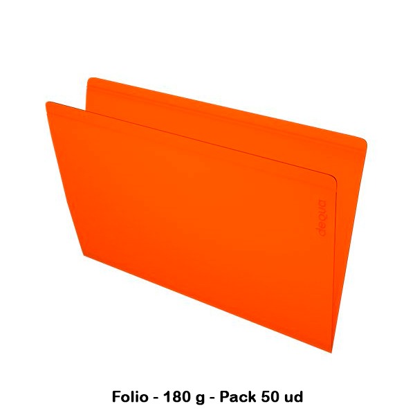 PAQ. 50 SUBCARPETAS FOLIO 185GR.NARANJA