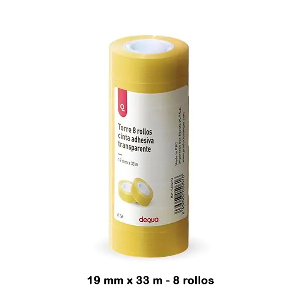 PACK 8 ROLLOS CINTA ADHESIVA TRANSPAREN