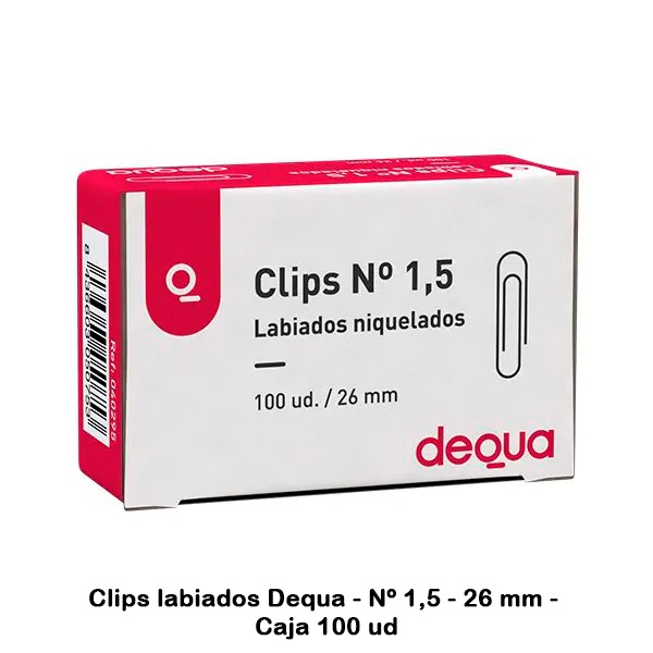 CLIPS NIQUELADO Nº1.5MM CAJA 100U. DEQU