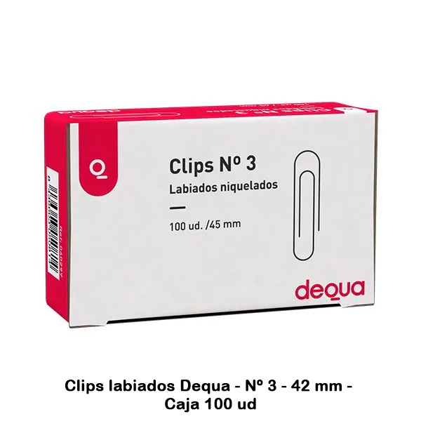 CLIPS NIQUELADOS Nº3 CAJA 100U. DEQUA