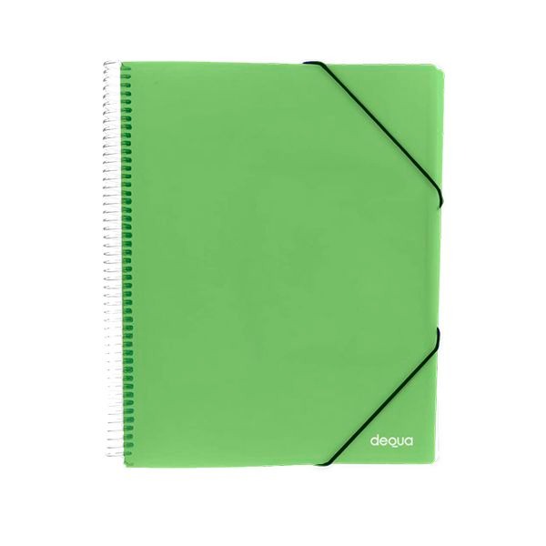 CARP. DEQUA 20 FUNDAS ESPIRAL VERDE TRA