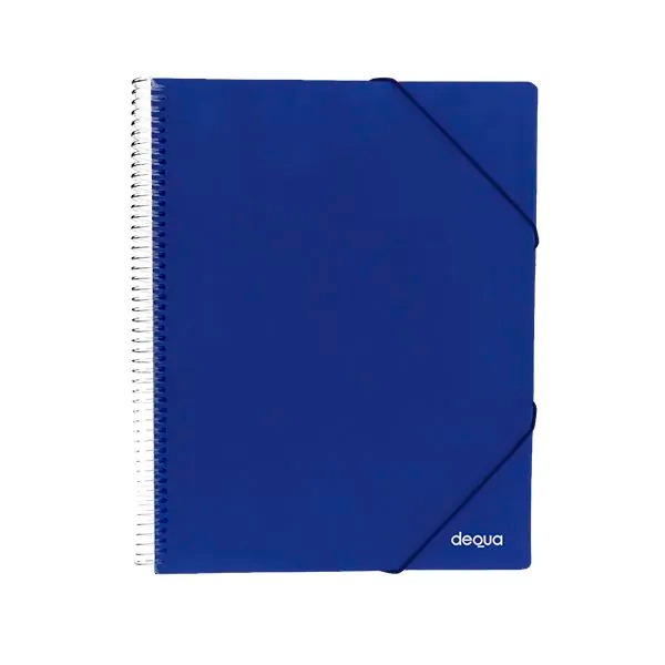 CARP. DEQUA 20 FUNDAS ESPIRAL AZUL TRAN