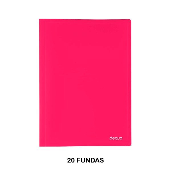 CARPETA DEQUA 20 FUNDAS FUCSIA TRANS