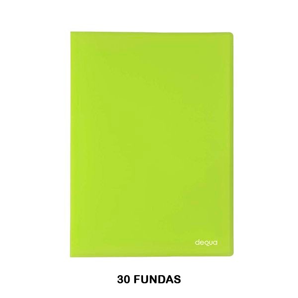 CARPETA DEQUA 30 FUNDAS VERDE TRANS