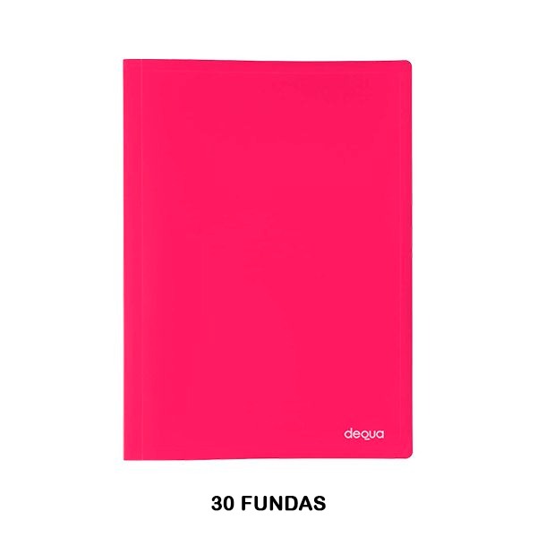 CARPETA DEQUA 30 FUNDAS FUCSIA TRANS