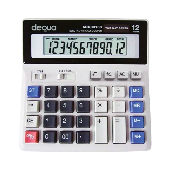 CALCULADORA DEQUA 12 DIGITOS TECLAS ESP.
