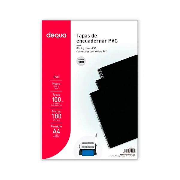 PAQUETE 100 TAPAS A4 180MIC NEGRO