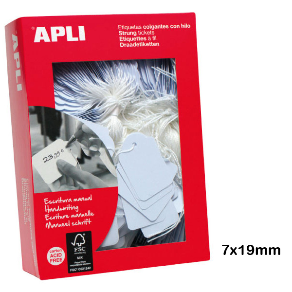 ETIQUETAS COLGANTES APLI 7X19MM