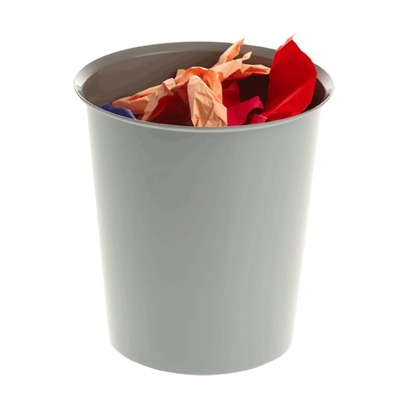 PAPELERA PLASTICO 16L GRIS