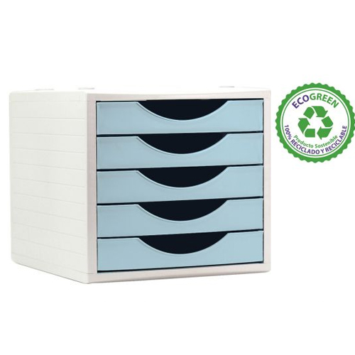MODULO 5 CAJONES AZUL PASTEL