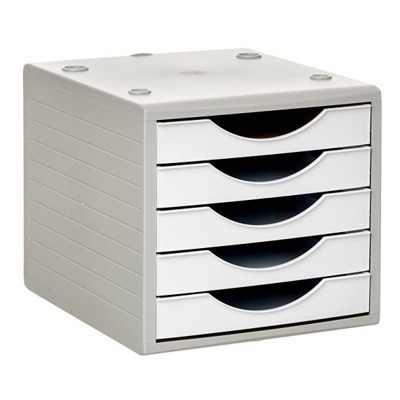 MODULO 5 CAJONES BLANCO OPACO