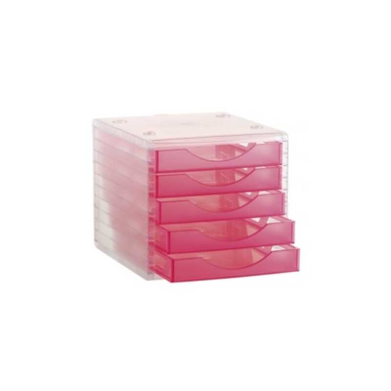 MODULOS 5 CAJONES TRANS. FUCSIA