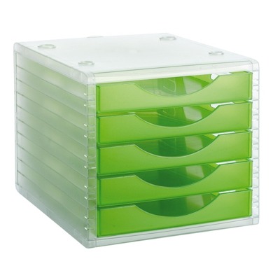 MODULO 5 CAJONES VERDE KIWI TRANSLUCIDO