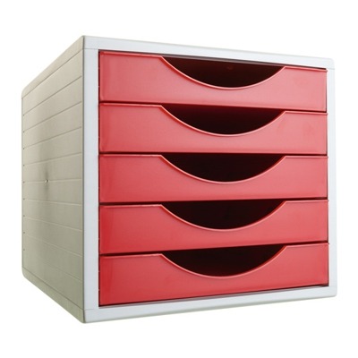 MODULO 5 CAJONES ROJO OPACO