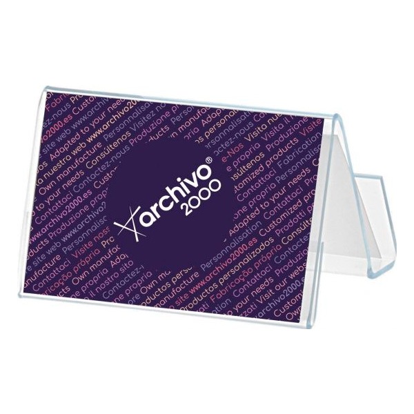 PORTA TARJETAS SOBREMESA TRANSPARENTE